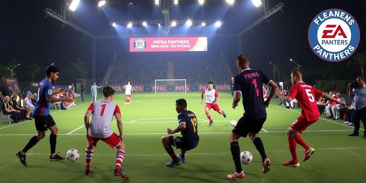 Patna Panthers FIFA tournament in Mumbai with players competing on stage